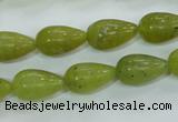 CKA107 15.5 inches 10*17mm teardrop Korean jade gemstone beads