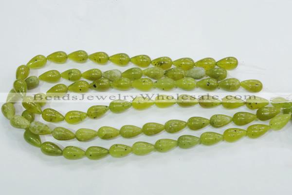 CKA107 15.5 inches 10*17mm teardrop Korean jade gemstone beads