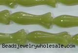 CKA109 15.5 inches 12*30mm flower Korean jade gemstone beads