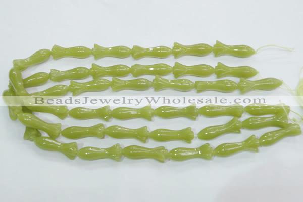 CKA109 15.5 inches 12*30mm flower Korean jade gemstone beads