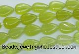 CKA112 15.5 inches 8*12mm flat teardrop Korean jade gemstone beads