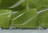 CKA115 15.5 inches 21*30mm twisted rectangle Korean jade beads