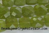 CKA116 15.5 inches 14*14mm faceted square Korean jade beads