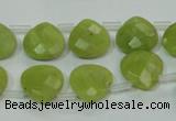 CKA119 Top-drilled 13*13mm faceted flat teardrop Korean jade beads