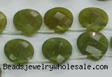 CKA120 Top-drilled 16*16mm faceted flat teardrop Korean jade beads