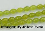 CKA16 15.5 inches 6*8mm rice Korean jade gemstone beads