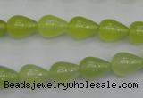 CKA211 15.5 inches 8*12mm teardrop Korean jade gemstone beads