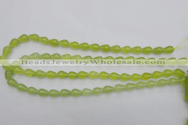 CKA211 15.5 inches 8*12mm teardrop Korean jade gemstone beads