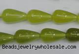 CKA212 15.5 inches 10*18mm teardrop Korean jade gemstone beads