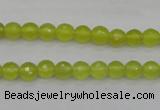 CKA217 15.5 inches 6mm faceted round Korean jade gemstone beads