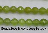 CKA219 15.5 inches 8mm faceted round Korean jade gemstone beads