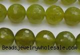 CKA220 15.5 inches 14mm faceted round Korean jade gemstone beads