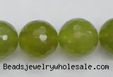 CKA222 15.5 inches 18mm faceted round Korean jade gemstone beads