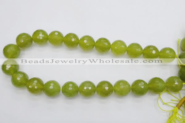 CKA222 15.5 inches 18mm faceted round Korean jade gemstone beads