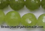 CKA223 15.5 inches 20mm faceted round Korean jade gemstone beads