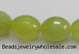 CKA224 15.5 inches 15*20mm faceted egg-shaped Korean jade gemstone beads