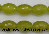 CKA227 15.5 inches 12*16mm faceted rice Korean jade gemstone beads