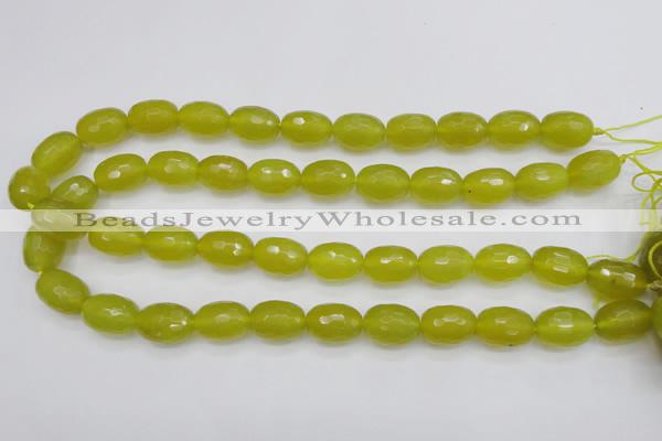 CKA227 15.5 inches 12*16mm faceted rice Korean jade gemstone beads