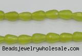 CKA228 15.5 inches 6*8mm faceted teardrop Korean jade gemstone beads