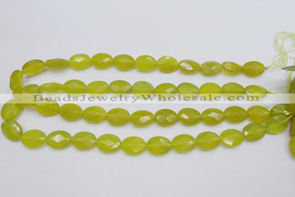 CKA271 15.5 inches 12*16mm faceted oval Korean jade gemstone beads