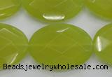 CKA273 15.5 inches 22*30mm faceted oval Korean jade gemstone beads