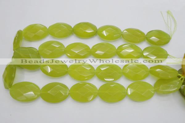 CKA273 15.5 inches 22*30mm faceted oval Korean jade gemstone beads