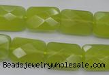 CKA281 15.5 inches 13*18mm faceted rectangle Korean jade gemstone beads