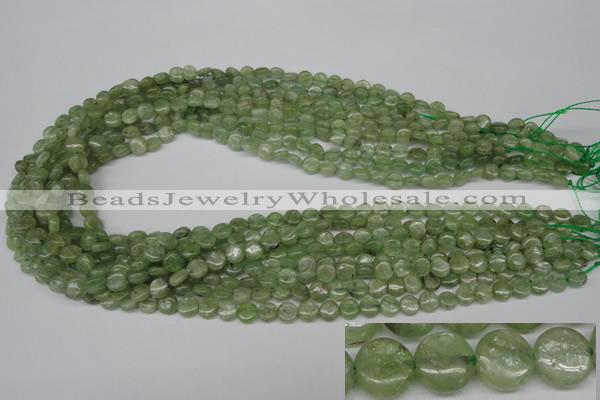 CKC251 15.5 inches 6mm flat round natural green kyanite beads