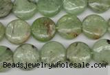 CKC254 15.5 inches 12mm flat round natural green kyanite beads