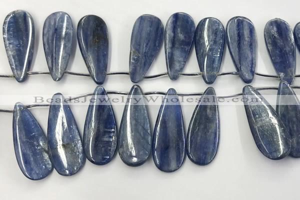 CKC554 Top drilled 12*30mm flat teadrop natural kyanite beads