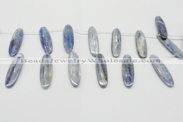 CKC78 Top drilled 13*45mm oval natural kyanite gemstone beads