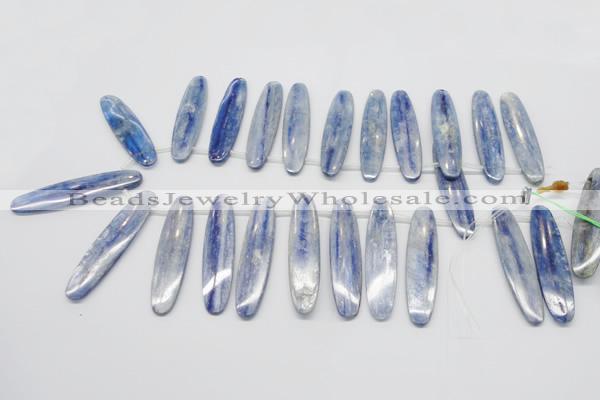 CKC80 Top drilled 13*55mm oval natural kyanite gemstone beads