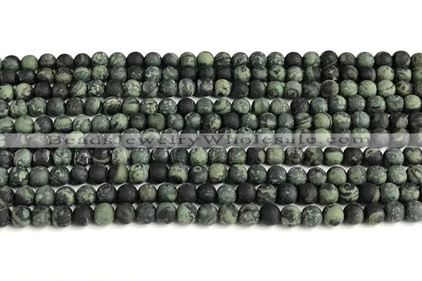 CKJ325 15 inches 4mm round matte kambaba jasper beads