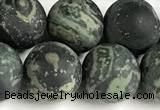 CKJ329 15 inches 12mm round matte kambaba jasper beads