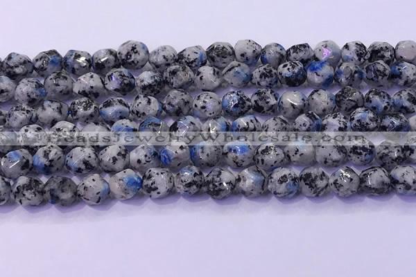 CKJ707 15.5 inches 8mm faceted nuggets imitation k2 jasper beads