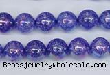 CKQ101 15.5 inches 6mm round AB-color dyed crackle quartz beads