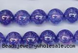 CKQ102 15.5 inches 8mm round AB-color dyed crackle quartz beads