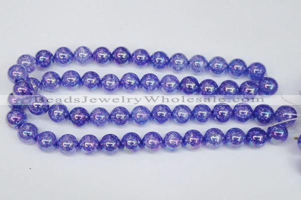 CKQ103 15.5 inches 10mm round AB-color dyed crackle quartz beads