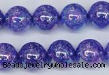 CKQ105 15.5 inches 14mm round AB-color dyed crackle quartz beads