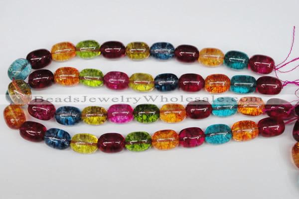 CKQ113 15.5 inches 14*18mm drum dyed crackle quartz beads