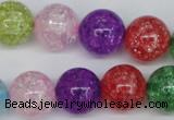 CKQ16 15.5 inches 14mm round dyed crackle quartz beads wholesale