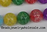 CKQ18 15.5 inches 18mm round dyed crackle quartz beads wholesale
