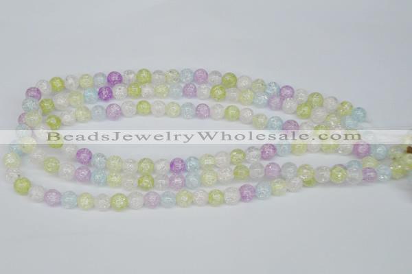 CKQ22 15.5 inches 8mm round dyed crackle quartz beads wholesale