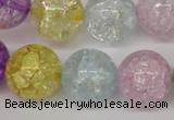 CKQ27 15.5 inches 18mm round dyed crackle quartz beads wholesale