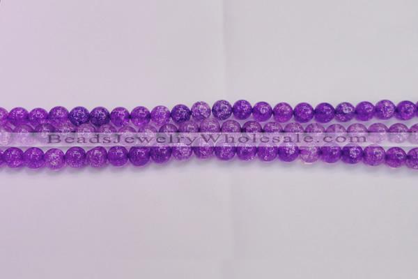 CKQ309 15.5 inches 8mm round dyed crackle quartz beads wholesale