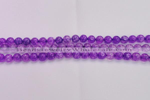 CKQ310 15.5 inches 10mm round dyed crackle quartz beads wholesale