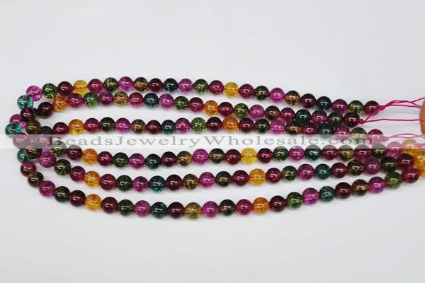 CKQ32 15.5 inches 8mm round dyed crackle quartz beads wholesale