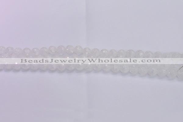 CKQ343 15.5 inches 6mm faceted round dyed crackle quartz beads