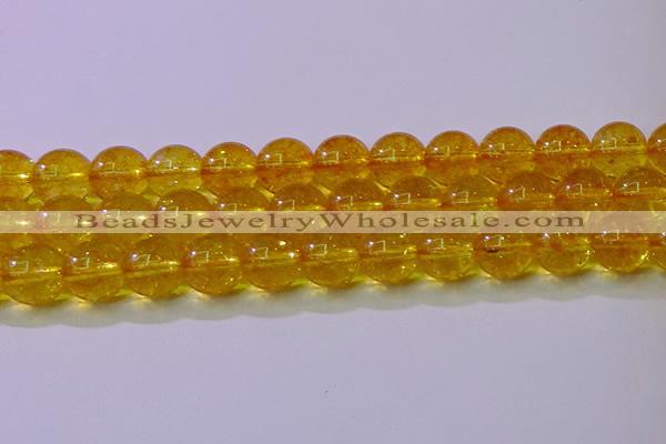 CKQ382 15.5 inches 8mm round dyed crackle quartz beads