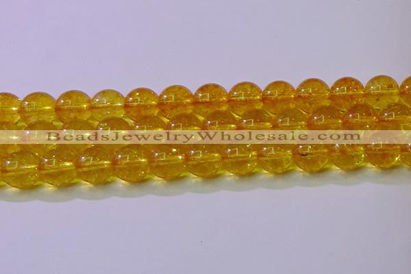 CKQ383 15.5 inches 10mm round dyed crackle quartz beads